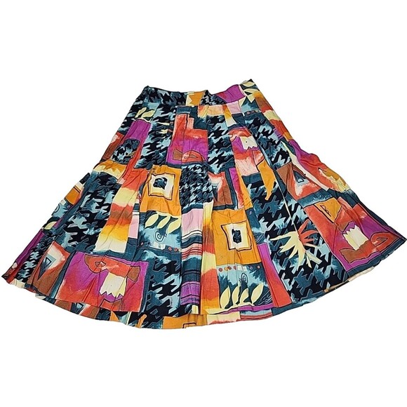 1980's Abstract Vintage The Limited Matching Outfit Skirt Button Down Shirt Bold - Picture 7 of 16